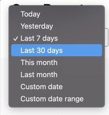 Select Date Range