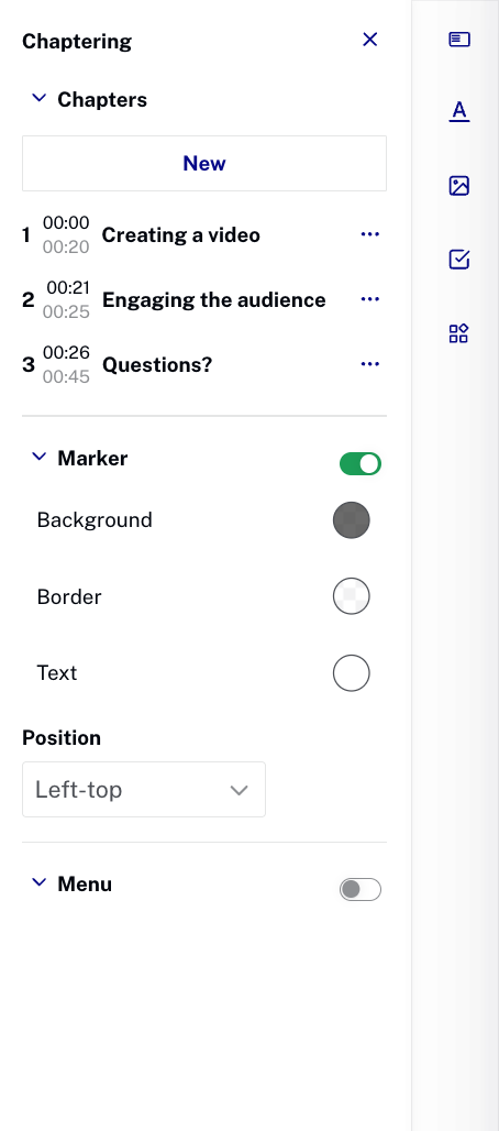 Expanded Annotation Editor bar showing chaptering options