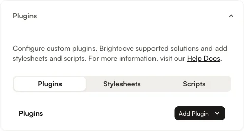 Plugins section with overlay