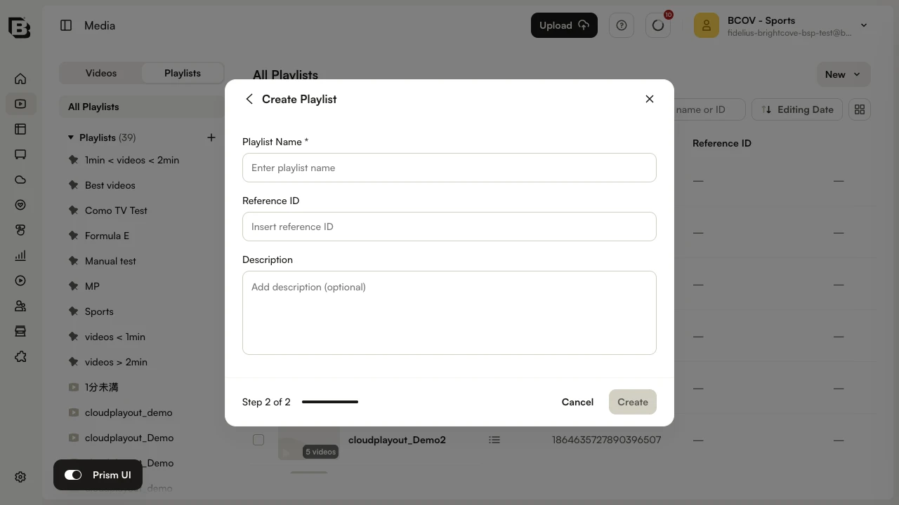 Create Playlist details form
