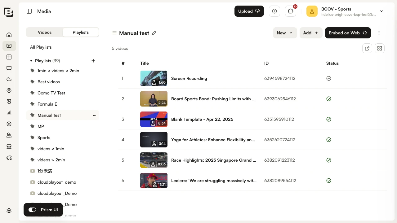 Video in playlist