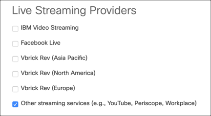 Live streaming providers